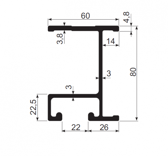 EXTENTION FRAME  CROSS-MEMBER PROFILE