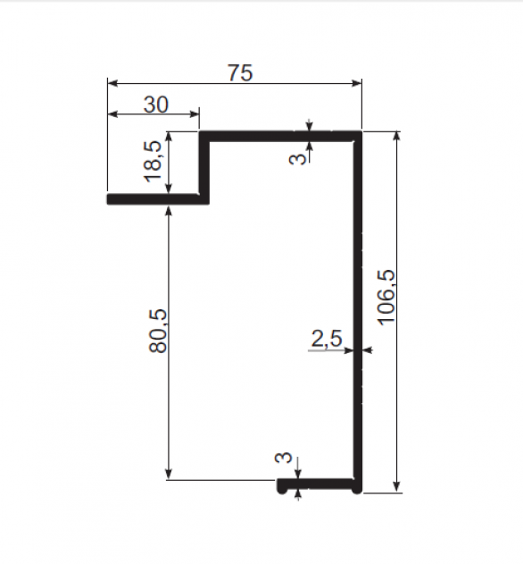 EXTENTION FRAME BORDER PROFILE FOR PLYBOARD 18MM