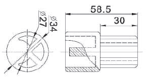 ADAPTER dolny ø 34 mm do napinania plandeki