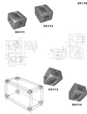 Eckelement für container