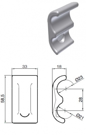 KIT HINGE FOR DUMPER THREE WAY FOR ALUMINIUM BOARD