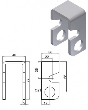 KIT HINGE FOR DUMPER THREE WAY FOR ALUMINIUM BOARD