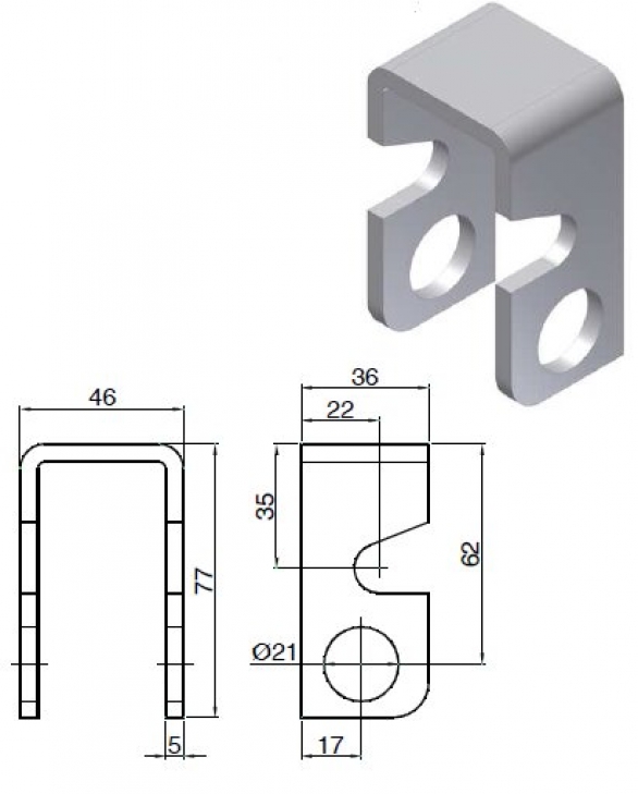 KIT HINGE FOR DUMPER THREE WAY FOR ALUMINIUM BOARD